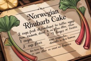 Norwegian Rhubarb Cake Recipe